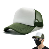 Adjustable Baseball Cap Breathable Mesh Trucker Hat for Outdoor Army Green