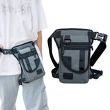 Men's Tactical Leg Bag Drop Legs Belt Pack Waist Bag for Travel Riding Hiking Gray