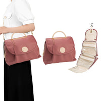Women Travel Toiletry Bag with Hanging Hook Travel Sling Bag Red