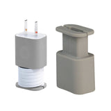 2-in-1 Silicone Charger Protector with Cord Wrap Power Adapter Case for 18W/20W Apple USB-C Charger Gray