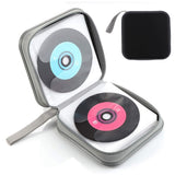 Water-Resistant 40-Disc CD Storage Case Hard Shell CD Holder with Individual Sleeves Zipper Organizer for Music Games Data Discs Black