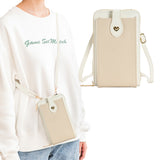 Small Crossbody Bag Cell Phone Purse for Women Mini Shoulder Bag Wallet with Card Slots White