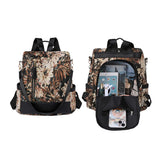 Printed Anti-theft Backpack Multifunctional Large Capacity Travel Bag Brown