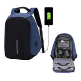 Anti-Theft Backpack School Travel Laptop Bag with USB Charging Port Blue