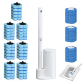 Standing/Wall Mounted Toilet Bowl Cleaning Brush with 50 Sponge Heads Toilet Wand with Storage Box