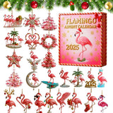 2D Flat Advent Calendar Surprise Box Flamingo-Themed Christmas Gift