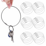 30 PCS Stainless Steel Wire Rope Keychain Key Ring Cable For Outdoor Hiking Sports