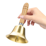 15cm Brass Hand Bell with Handle Clear Resonant Bell for Wedding Christmas Dinner Home Décor