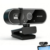 4K USB Webcam with Sliding Privacy Cover for PC Laptop Auto Focus Web Camera with Built-in Microphone