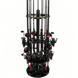 Rotating Fishing Rod Holder for Garage Floor Rack Holds Up to 16 Rods Combos for Home Tackle Shop