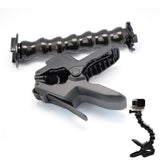 Action Camera Clamp Mount with Flexible Arm Multi-Angle Camera Holder Compatible with GoPro Hero and Action Cameras