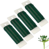 4 Roll 0.7mm Green Floral Wire Rolls for Christmas Wreath Crafts