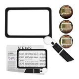 Foldable 5X Magnifying LED Glass for Reading Large Rectangular Magnifier with 3 Light Modes