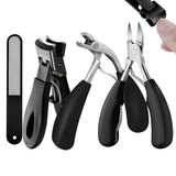 4 Piece Set Nail Clippers Nail Trimmers with Non-Slip Handles for Manicure Pedicure