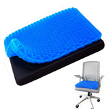 Blue Honeycomb Gel Seat Cushion 42x36x6cm with Removable Cover