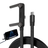 1.5M Fast Charging Cable with Phone Stand 2-in-1 Angled USB-C Braided Charging Cable for Gaming Travel