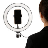 10 Inch Ring Light with Flexible Phone Holder Adjustable Brightness for Selfie Video Recording