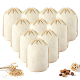 10 PCS Reusable Canvas Drawstring Storage and Gift Bags