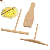 3PCS DIY Kitchen Tool Wood Spreader Stick Rake Crepe Maker Pancake Pita Batter