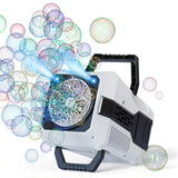 40-Hole Automatic Bubble Machine with LED Lights for Parties Weddings Outdoor Play