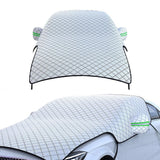 All-Season Half Car Cover for Windshield and Hood Snow Ice Frost Sun Protector for SUV Sedan Truck