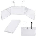 Tri-Fold Adjustable Makeup Mirror for Hairdressing and Self Haircut with Hook