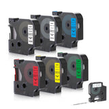 6 Pack 12mm Replacement Label Tapes Compatible with Dymo LetraTag LT Series