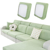 2Pcs Stretch Sofa Cushion Cover Lounge Sofa Seat Slipcover Protector Couch Cover Green