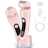 Cordless Electric Razors for Women Rechargeable Bikini Trimmer for Body Hair Pink