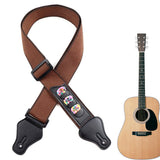 Guitar Strap for Acoustic Electric Classic and Bass Guitars Brown