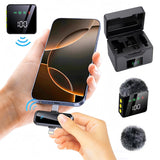 Mini Wireless Lavalier Microphone for iPhone Android with Noise Reduction Black