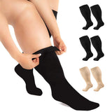 3 Pairs Plus Size Compression Socks for Women Men Knee High Solid Color
