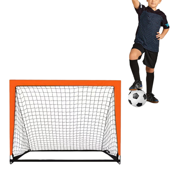 Portable Kids Soccer Goal Net Quick Set-up Training Equipment for Backyard Soccer Orange
