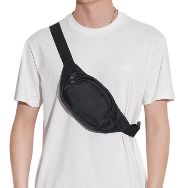Casual Chest Bag Multi-Pocket Waist Bag for Sports Traveling Workout Black