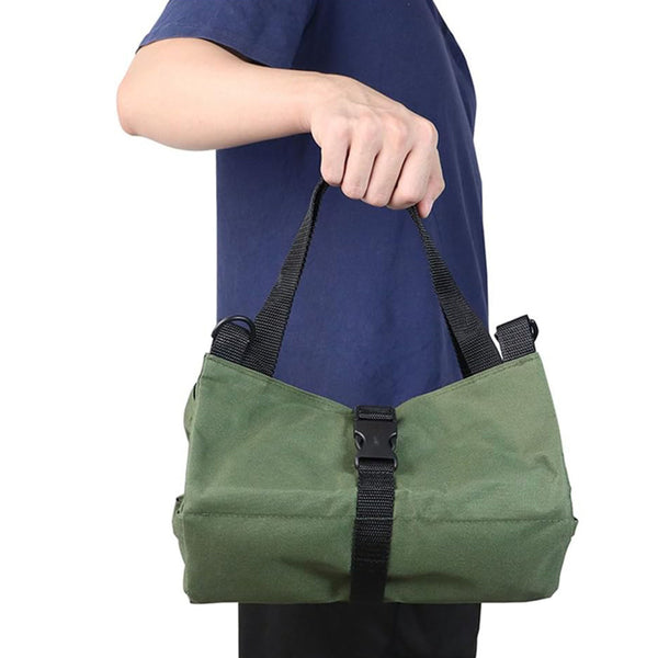 Roll Up Tool Bag  Water Resistant Tool Organizer Zipper Pouch for Electricians Repairman Green