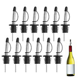 12Pcs Liquor Pour Spout With Dust Caps - Bottle Pourers for Alcohol Silver