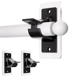 Self Adhesive Curtain Rod Bracket Universal Plastic Curtain Rod Holders for Bathroom Bedroom Kitchen Black
