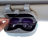 Car Sunglasses Holder Case Box Glasses Clip Auto Visor Card Ticket Organizer Grey