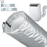 Insulated Protective Cover for Portable AC Exhaust Hose Water Resistant Silver