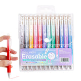 12PCS Colorful Click-Erasable Gel Pen Set for Students School and Office