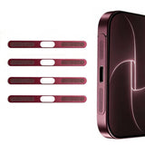4PCS Metal Dust Mesh Covers for iPhone 18 Pro 18 Pro Max Red