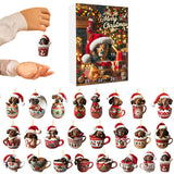 Christmas Countdown Advent Calendar – Dog Holiday Collectible Hanging Ornament Style 1