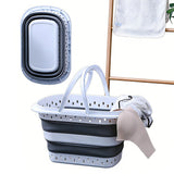 Foldable Collapsible Laundry Basket with Handle for Storage Gray