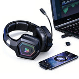 2.4GHz Wireless Gaming Headset with Flip Mic for PC Black