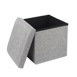 Foldable Shoe Bench Storage Ottoman with Thick Foam Seat Lid Gray