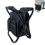 Portable Cooler Folding Stool Fishing Chair Multi-Function Outdoor Seat Black
