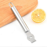 Stainless Steel Citrus Zester Grater Peeler with Channel Knife for Kitchen Silver