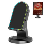 3-in-1 Induction Speaker with Phone Stand and Bluetooth 5.3 for Home Office Black