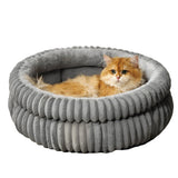 Donut Plush Pet Bed Soft Warm Nest for Cats Dogs Dark Gray