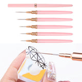 5PCS Nail Art Liner Brushes Set for Thin Lines & Fine Details Pink